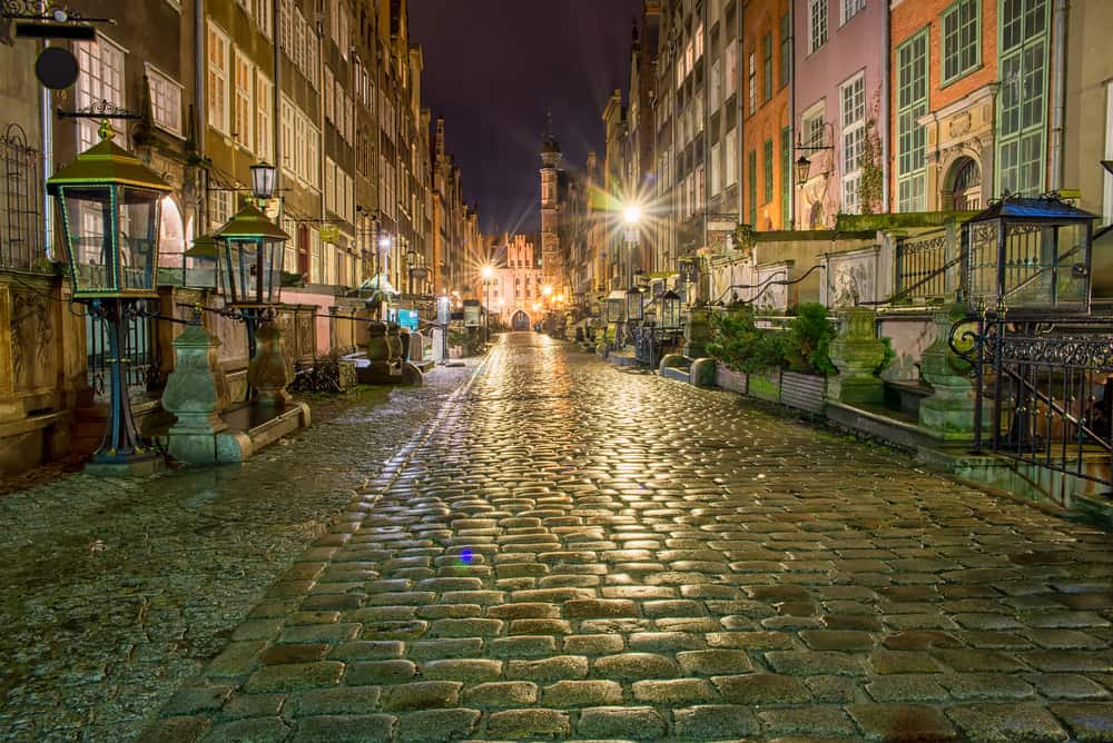 Gdansk Sokakları Gece
