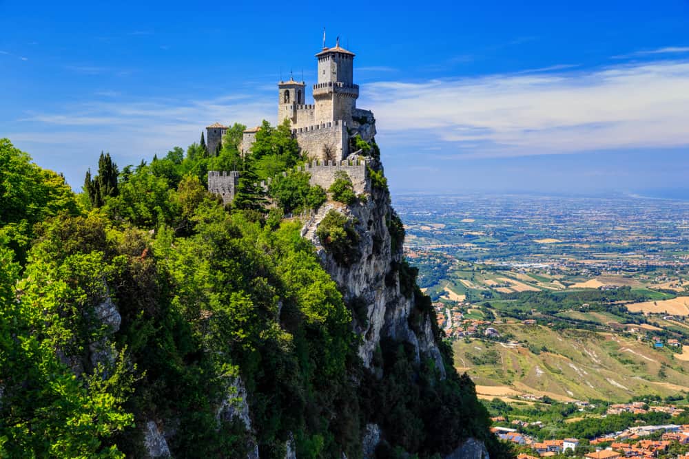 Titano Dağı'ndaki Guaita Kalesi San Marino